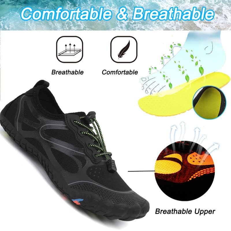 LIZRHA Water Shoes for Men and Women Quick Dry Aqua Swim Barefoot Shoes for Outdoor Fishing Beach Pool Boat Surfing Walkin...