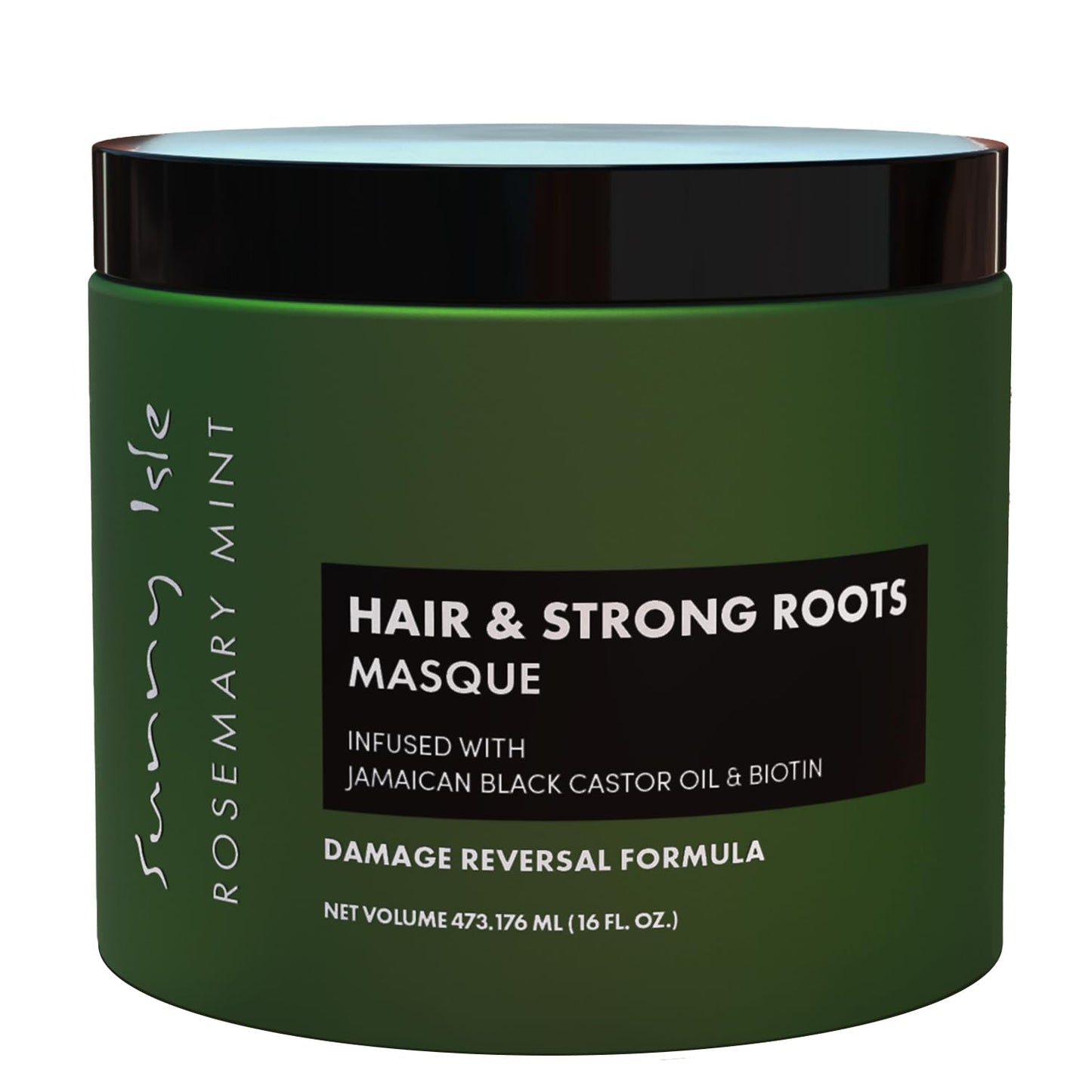 Sunny Isle Rosemary Mint Hair and Strong Roots Masque 16oz | Infused with Biotin and Jamaican Black Castor Oil | Double Growth F