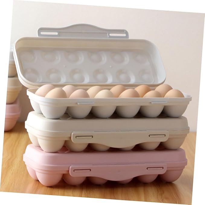Compartment Gray Plastic Egg Storage Bin with Airtight Lid Anti-crack Refrigerator Organizer Box for Kitchen Preservation and Easy Handling Stackable Egg Holder for Home Use