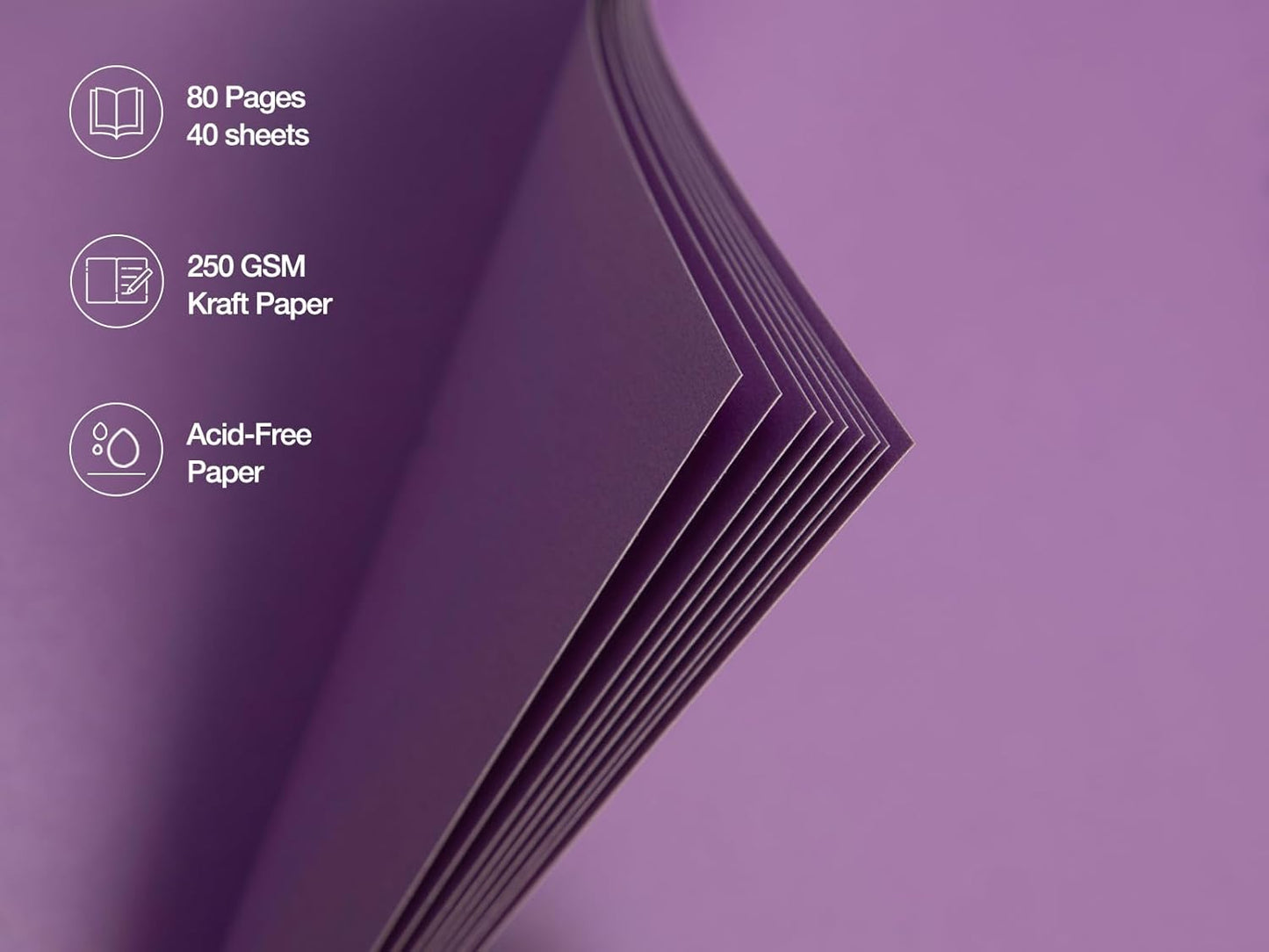 potricher 10 x 10 Inch DIY Scrapbook Photo Album 80 Pages Thick Kraft Blank Purple Paper Memory Book for Wedding and Anniversary Family (Purple, 10 Inch)