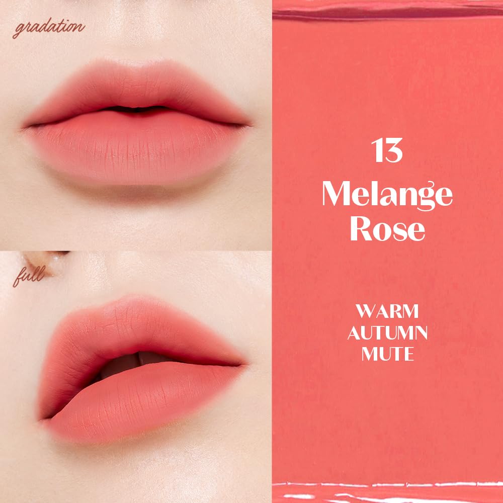 ETUDE Fixing Tint #13 Melange Rose (4g) | Long Lasting High Pigmented Liquid Lipstick | Waterproof Lightweight Matte Finish Lip