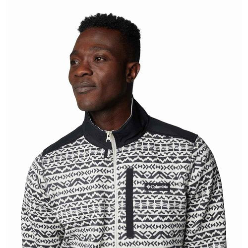 Columbia Men's Sweater Weather Printed Half Zip II, Dark Stone Madras Tonal, Medium