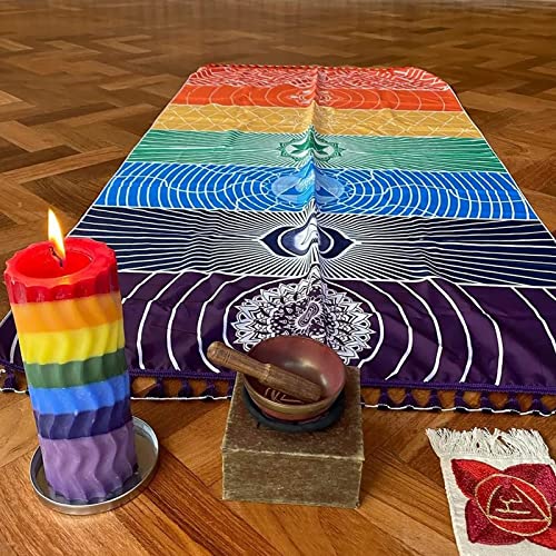 Mexican Yoga Mat Beach Picnic Blanket Chakra Meditation Mat Yoga Rug Sunscreen Shawl Chakra Wall Tapestry Decor Boho Pilat...