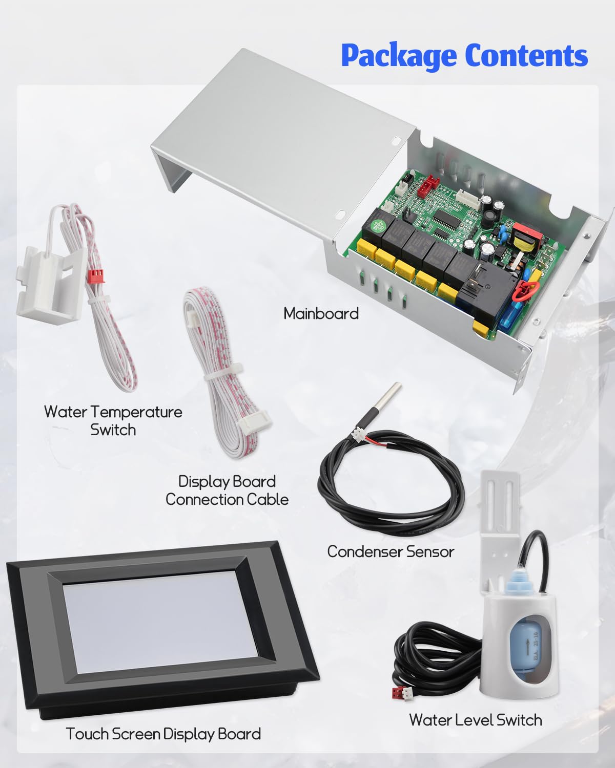 Business Cube ice Maker Controller kit Fit for Vevor/Cotlin/Coolski Split Ice Machines， Blue Touch Screen Ice Makers Control Board Fit for Most Commercial Ice Machines