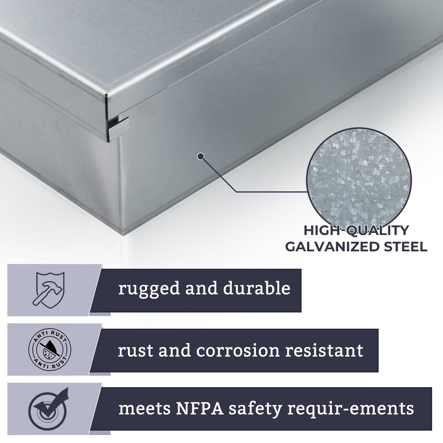 Grease Box for Commercial Exhaust Fans and Food Truck Exhaust Fans, Grease Catcher Includes Downspout, Rooftop Grease Holder for Kitchen