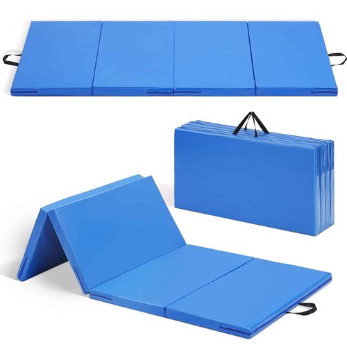 Gymnastics Mat 3'x6'x2'' Exercise Mats for Home Workout Gym Mat with Carrying Handles for Home Aerobics Yoga, MMA, Stretching, Core Workouts