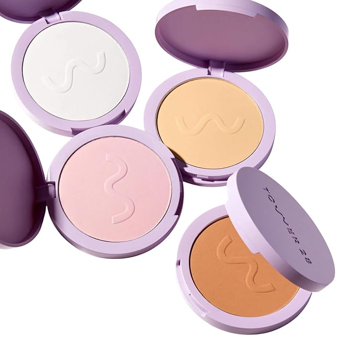 Tower28 GetSet Pressed Pink Setting Powder - Talc-Free Face Powder for Sensitive Skin with Kaolin Clay + Squalane - Brightens Skin + Sets Face Makeup - Transfer/Sweat-Proof - Pink Palisades (0.35 oz)