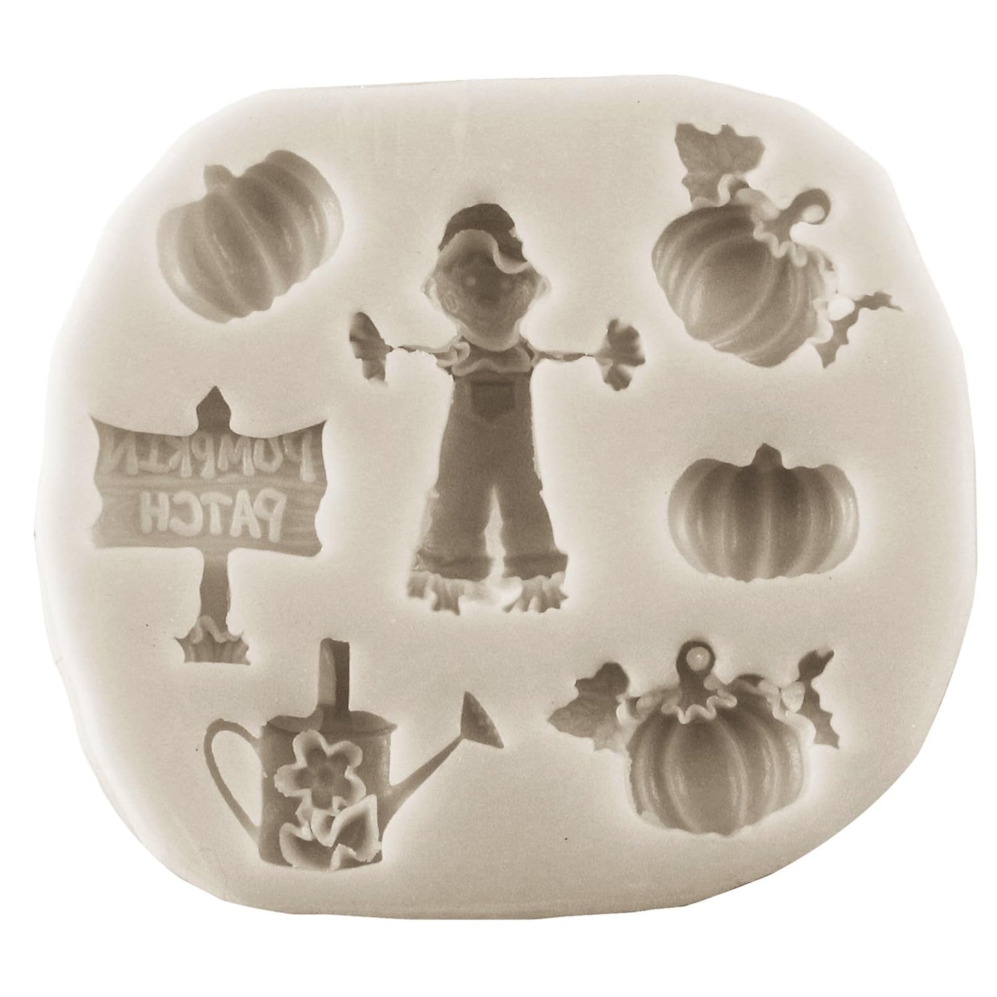 Sijiangmold 3D Pumpkin Mold Fall Maple Leaf Silicone Mold Mini Pumpkin Scarecrow Chocolate Mold Halloween Thanksgiving Cake Molds For Cake Decorating Cupcake Topper Gum Paste Set Of 7