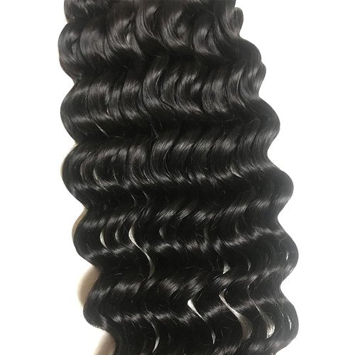 XISHIHONGYAN Bulk Human Hair Deep Curly - 3 Bundles (300g) Weft-Free Seamless for Box & Boho Knotless Braids 16 Inch Natural Black