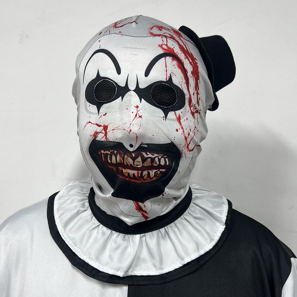 ETEBAS Clown Costume Cosplay Clown Movie WIth Head Cover Adult Halloween(S)