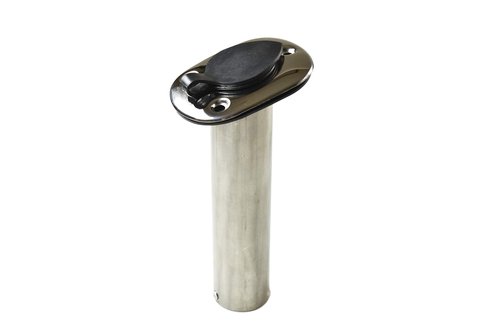 Vinland Marine Flush Mount Rod Holders for Boat, 304 Stainless Steel 15°, 30°, 90° Flush Mount Rod Holder, Gunwale Rod Holders, Gunnel Rod Holders for Boat, with Black Rod Holder Insert