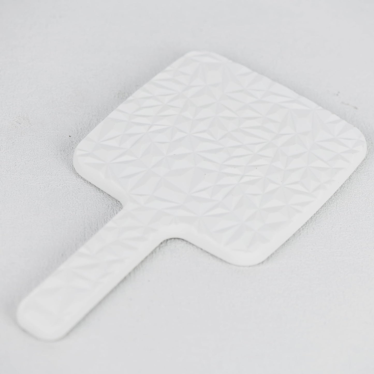 YCHMIR Square Hand Held Mirror Hand Mirror Travel Mirror Diamond Pattern 9 x 5.1 inch White