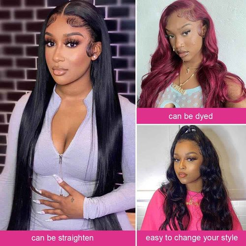 VILSAI Body Wave Human Hair Bundles with Closure (18 20 22+16) 2x6 HD Lace Closure with Bundles 10A Grade Unprocessed Brazilian Virgin Human Hair Natural Black Color