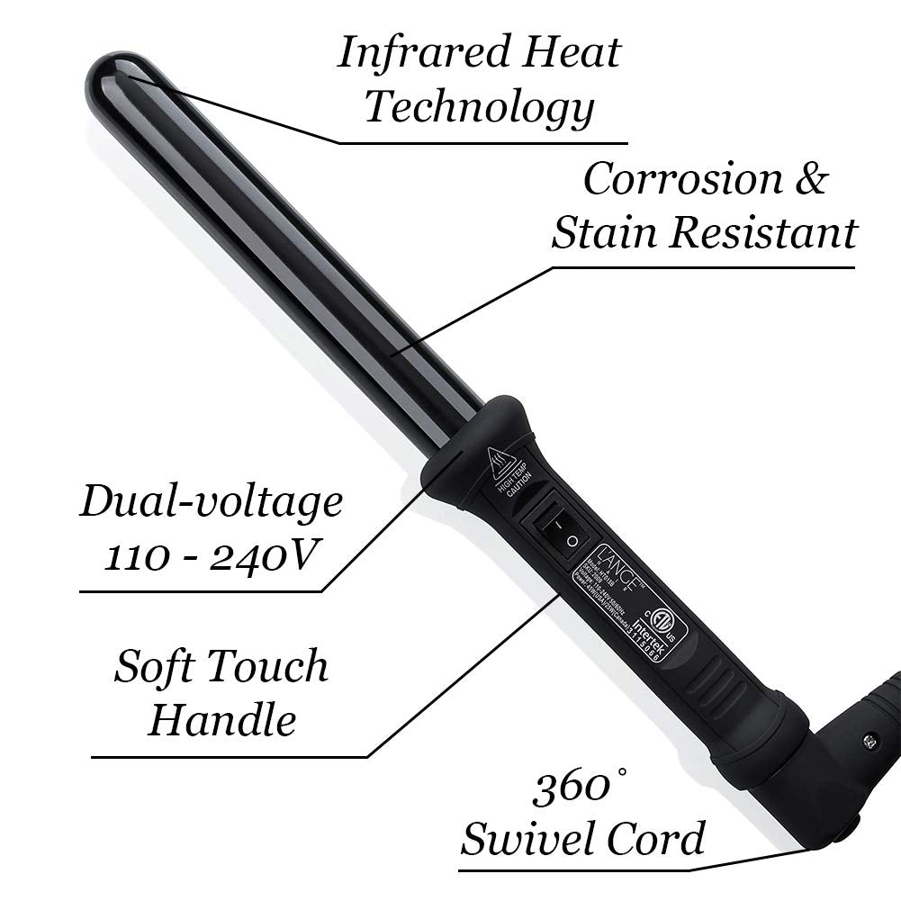 L'ANGE HAIR Ondul   25 MM Ceramic Curling Wand | Professional Hot Tools Curling Iron 1 Inch | Salon Hair Styling Wands for Beach