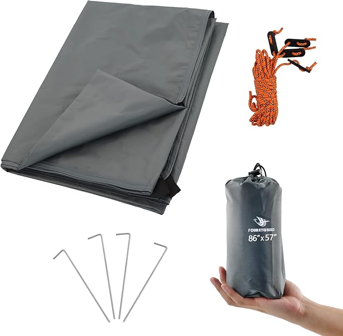 Arctic Lemmings Camping Tarp Waterproof with Carry Bag for Under Tent, Ultralight Tent Footprint for Ground Camping Hiking...