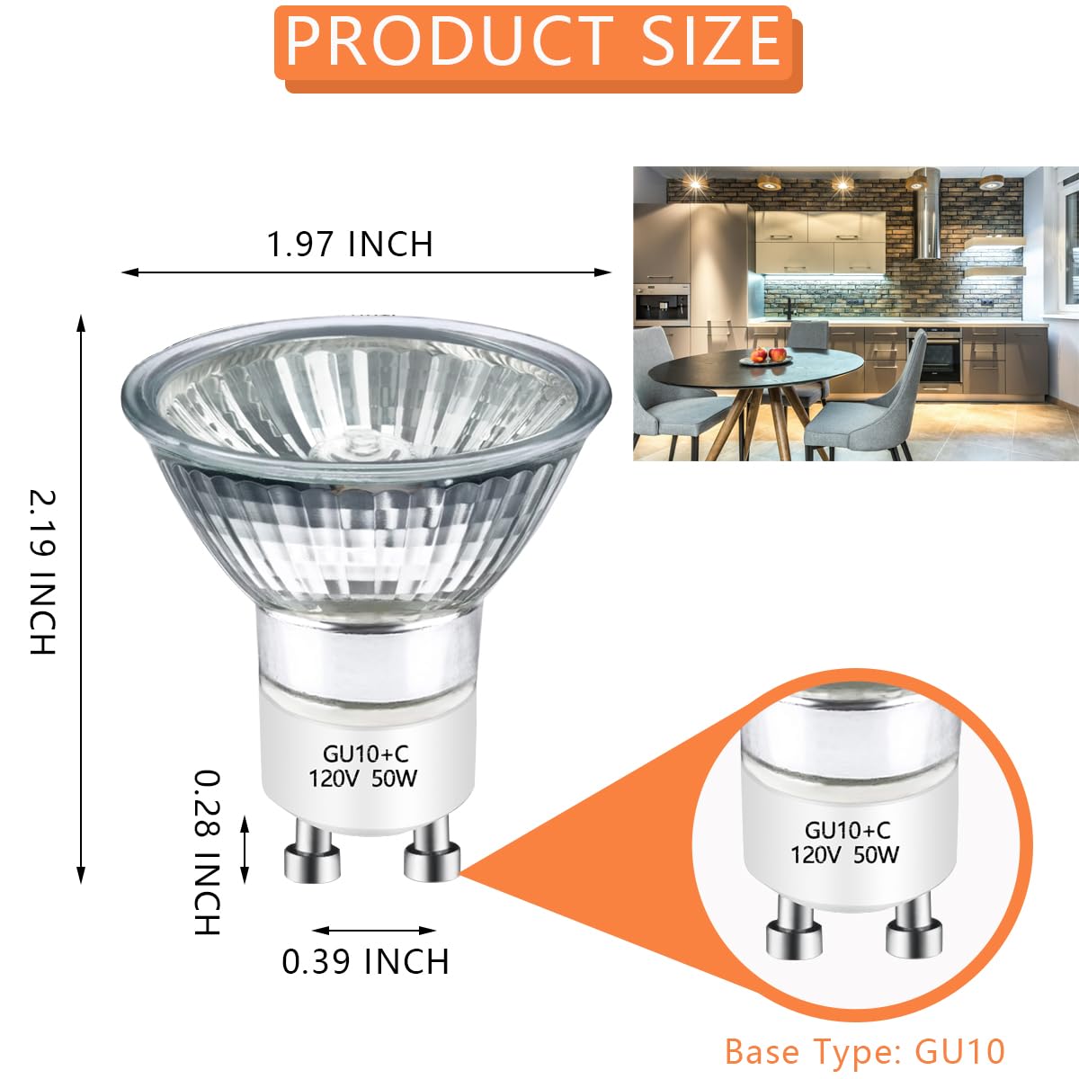 Halogen Bulb 50 Watt GU10 120V NP5 Replacement Bulb for Candle Warmer, Scent Wax Burner, Fragrance Melt, Warming JDR Dimmable, Warm White 2700K Pack of 4