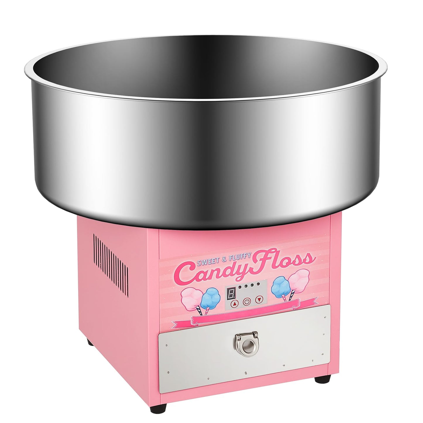 Garvee Electric Candy Cotton Machine for Kids Commercial Candy Cotton Maker with 20 Inch Stainless Steel Bowl Party Home Festival Pink