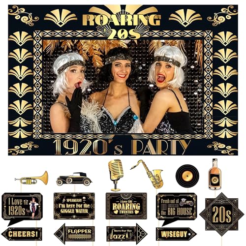 LaVenty Roaring 20s Photo Booth Props 1920s Photo Booth Props Gatsby Party Props Roaring 20s Party Decorations Gatsby Deco...