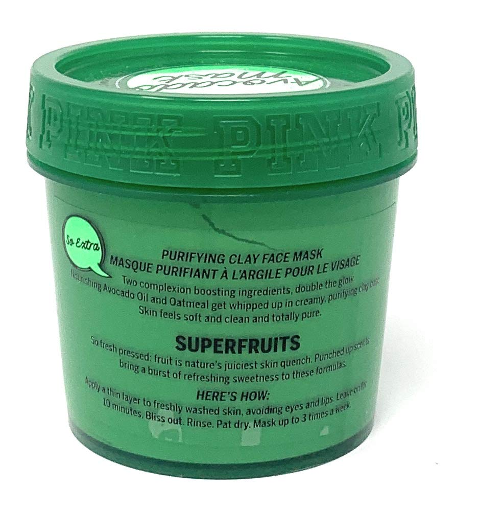 Victoria's Secret Pink Avocado Mask Purifying Clay Face Mask, 6.7 oz / 189g