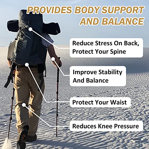 Hiking Poles - AYAMAYA Telescopic Collapsible Trekking Poles with Quick Twist Lock System - Lightweight Aluminum Alloy Tel...