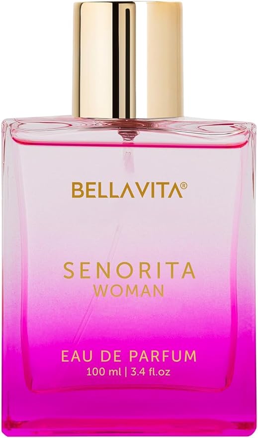 BellaVita Luxury SENORITA Perfume for Women (3.4 fl.oz) | Floral & Fruity Fragrance with Pomegranate, Mint & Musk | Notes of Yuzu and Lotus | Vegan & Cruelty-Free Womens Perfume