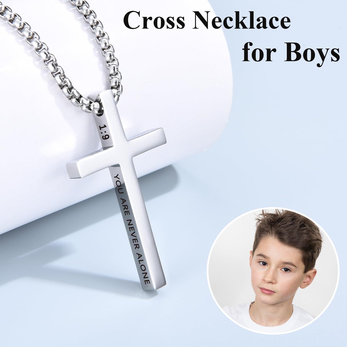 OAVOOK Cross Necklace Gifts for Brother from Sister Christian Gift for Teen Boys on Birthday Christmas Fathers Day Graduation