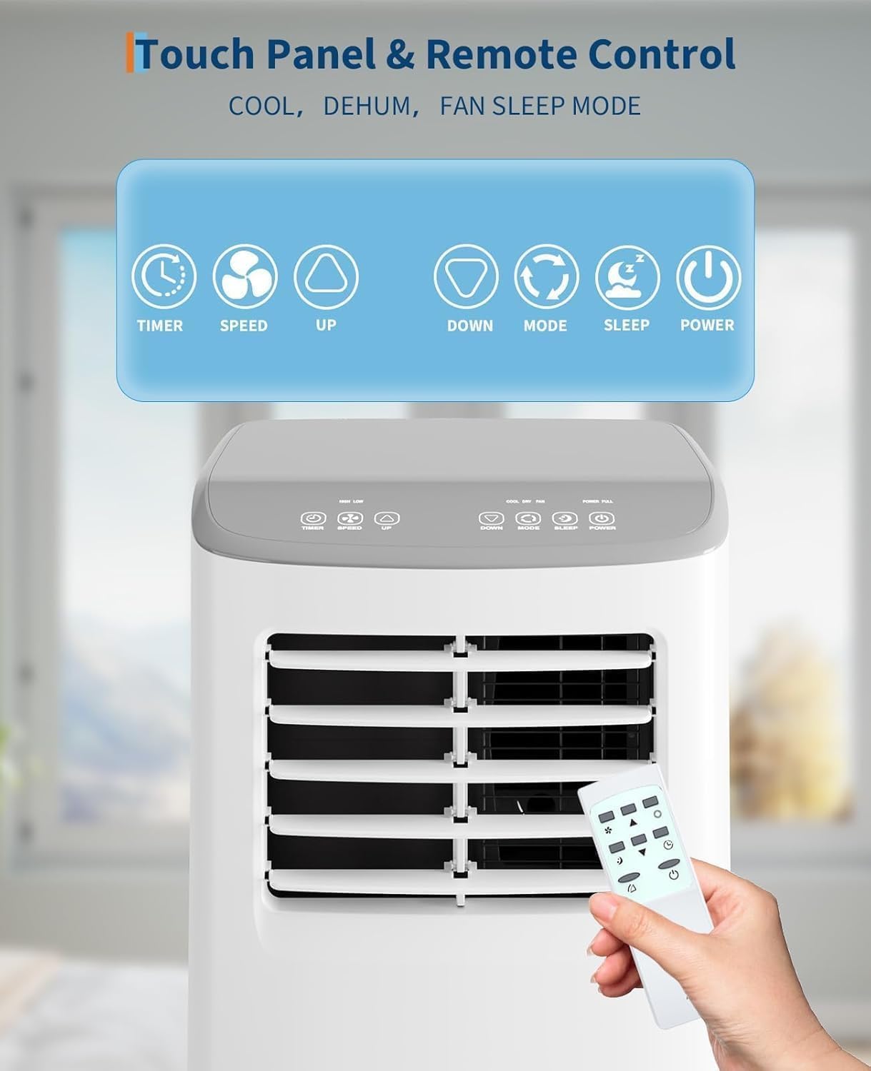 Garvee 3-in-1 Portable Air Conditioner, 8,000 BTU Portable AC Unit with Cooling, Dehumidifier & Fan for Rooms up to 350 sq.ft with Remote Control, Sleep Mode, 24H Timer & Window Kit