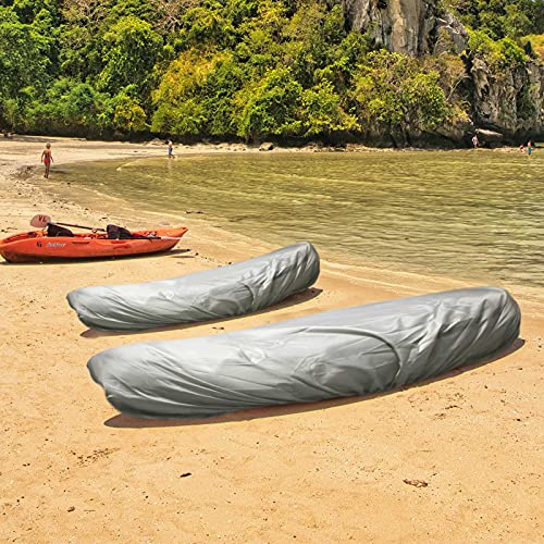 Frelaxy 420D Kayak Cover, Heavy Duty Waterproof UV Resistant Kayak Covers for Outdoor Storage, Ultra Strong Canoe Storage ...