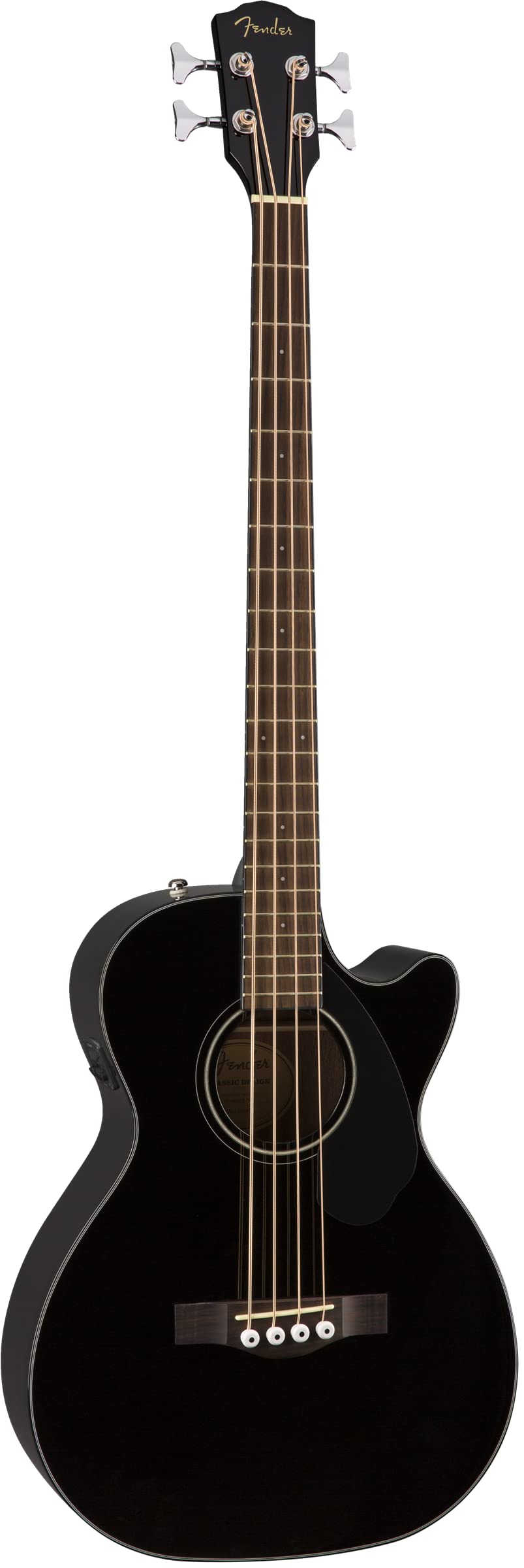 Fender Acoustic Bass Guitar 4-String with Fishman Bass Acoustic Guitar Pickup with Tuner and Equalizer, Classic Design with Rounded Walnut Fingerboard, Mahogany Construction, Spruce Top