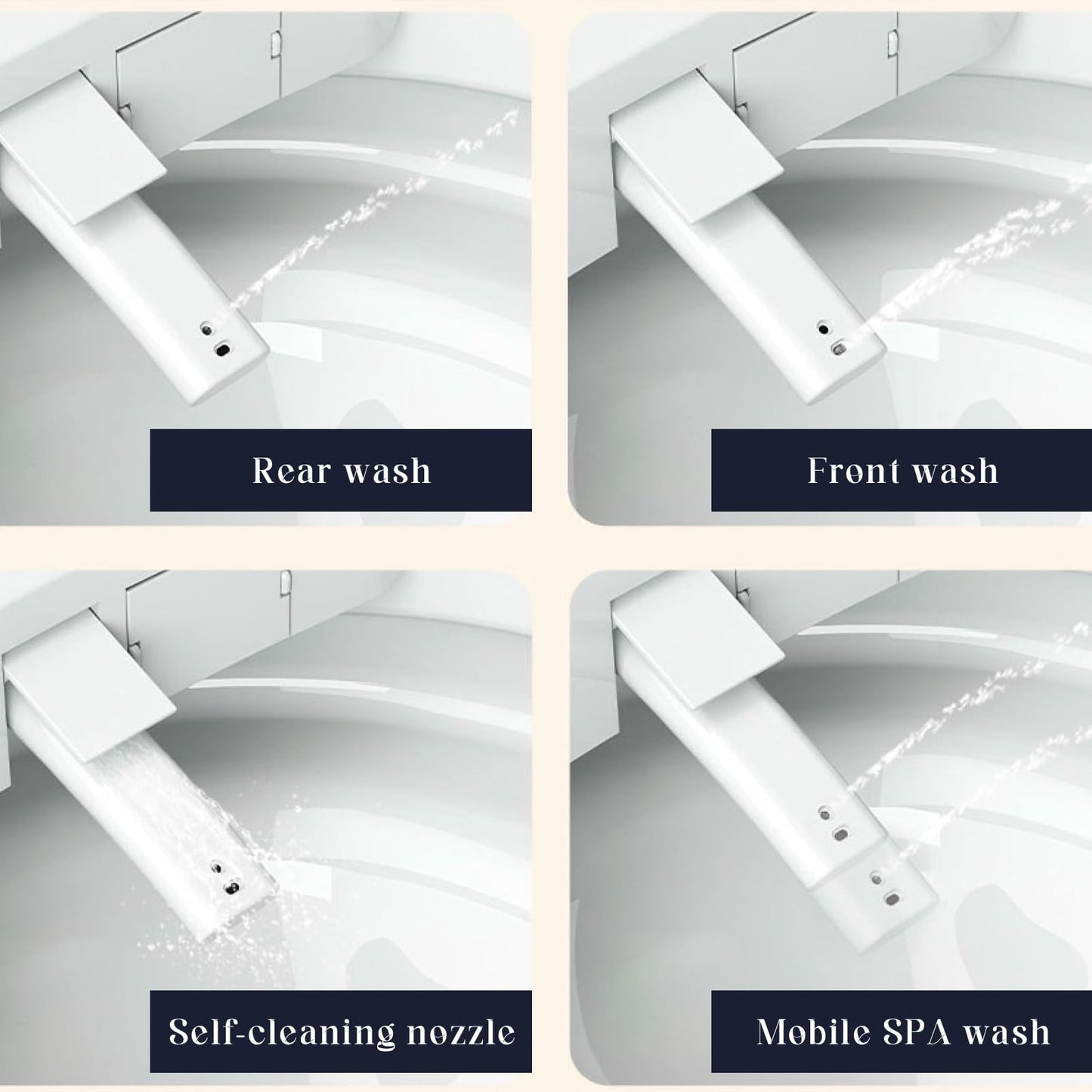 BONSAM Smart Toilet with Auto Open/Close Lid, Modern Toilet with Bidet Built In, Foam Shield, Auto Flush, Warm Water&Dryer, Self-Cleaning Heated Seat Toilet with Remote Control for Seniors & Families.
