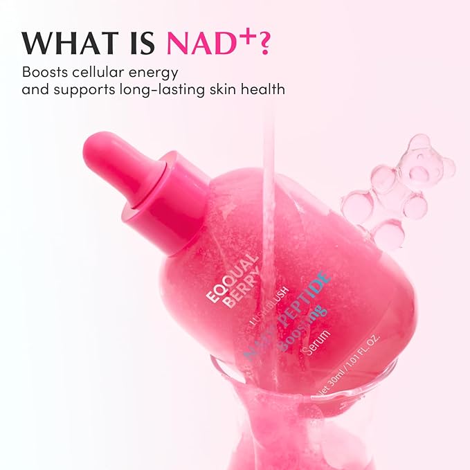 EQQUALBERRY NAD+ Peptide Boosting Smoothie Serum – Anti-Aging Korean Skin Care | Stocking Stuffer for Women | Firming Serum with 5 Ceramides & Vegan Collagen for Wrinkles & Radiant Glow(1.01oz/30ml)