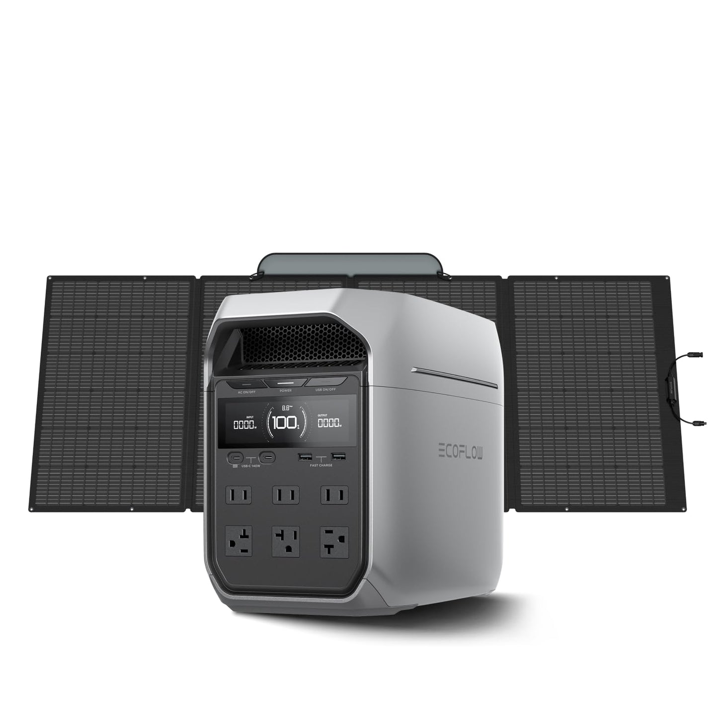 Ef Ecoflow Solar Generator Delta 3 Plus With 400W Solar Panel (2024 New), 1000W Solar Input, Lfp(Lifepo4) Battery, Portable Powe