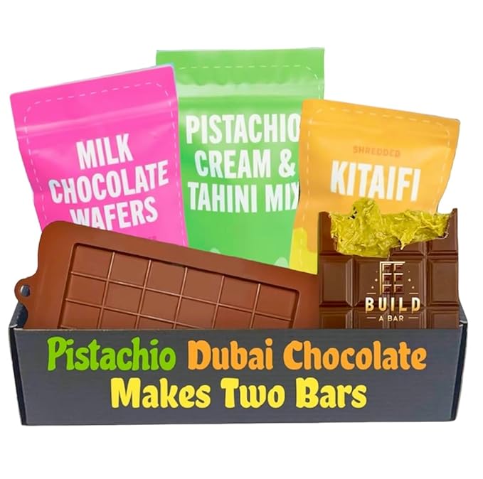 DIY Dubai Pistachio Chocolate Bar Making Kit Pistachio Butter, Knafeh/Phyllo Dough, Chocolate Incuded Complete Set (Makes ...