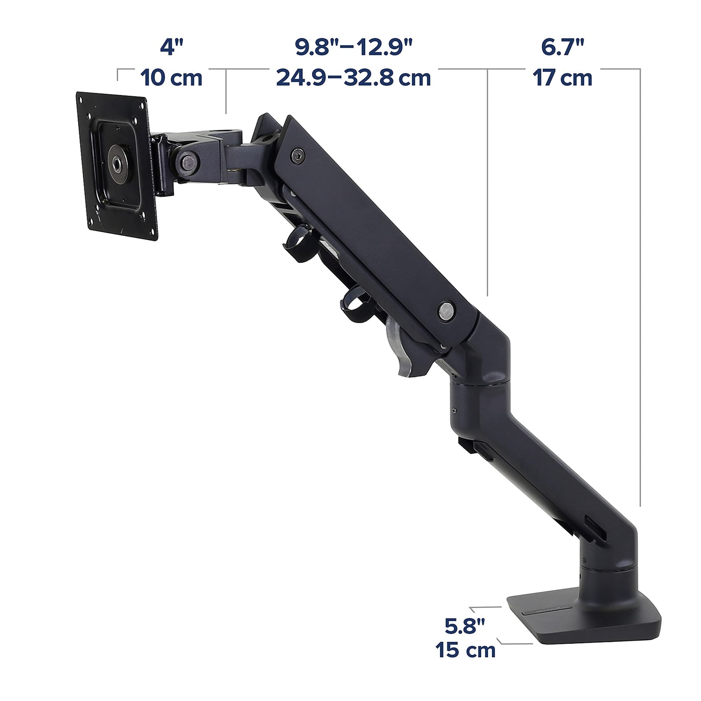 Ergotron – HX HD Premium Heavy Duty Gaming Monitor Arm, Single Monitor Desk Mount – for 1000R Curved Ultrawide Monitors Up to 49 Inches, 28 to 42 lbs, VESA 75x75mm or 100x100mm – HD Pivot, Matte Black