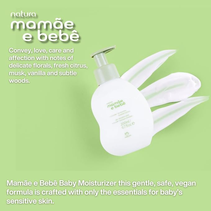 Natura – Mom & Baby Cologne & Moisturizer Bundle | Gentle Alcohol-Free Baby Perfume & Fast Absorbing Lotion | Vegan, 98%+ Natural Origin, Hypoallergenic, Dermatologist-Tested | Mamãe & Bebê