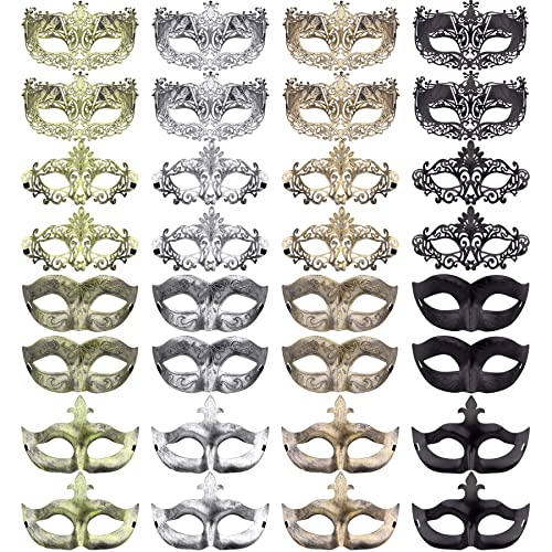 FEQO 32 Pieces Masquerade Masks Vintage Antique Masks Venetian Masks