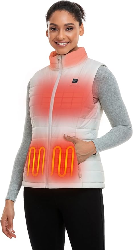 ORORO Women's Lightweight Heated Vest with USB-C Rechargeable Battery, Puffer Classic Heating Vest