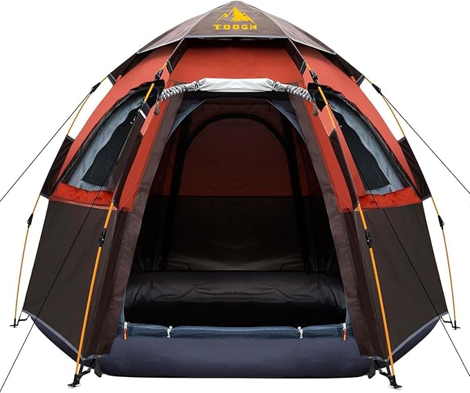 Toogh Camping Tent with Instant Setup, 2/3 Person Weatherproof Tent Easy Quick Set Up in 60 Seconds with Rainfly Backpack ...