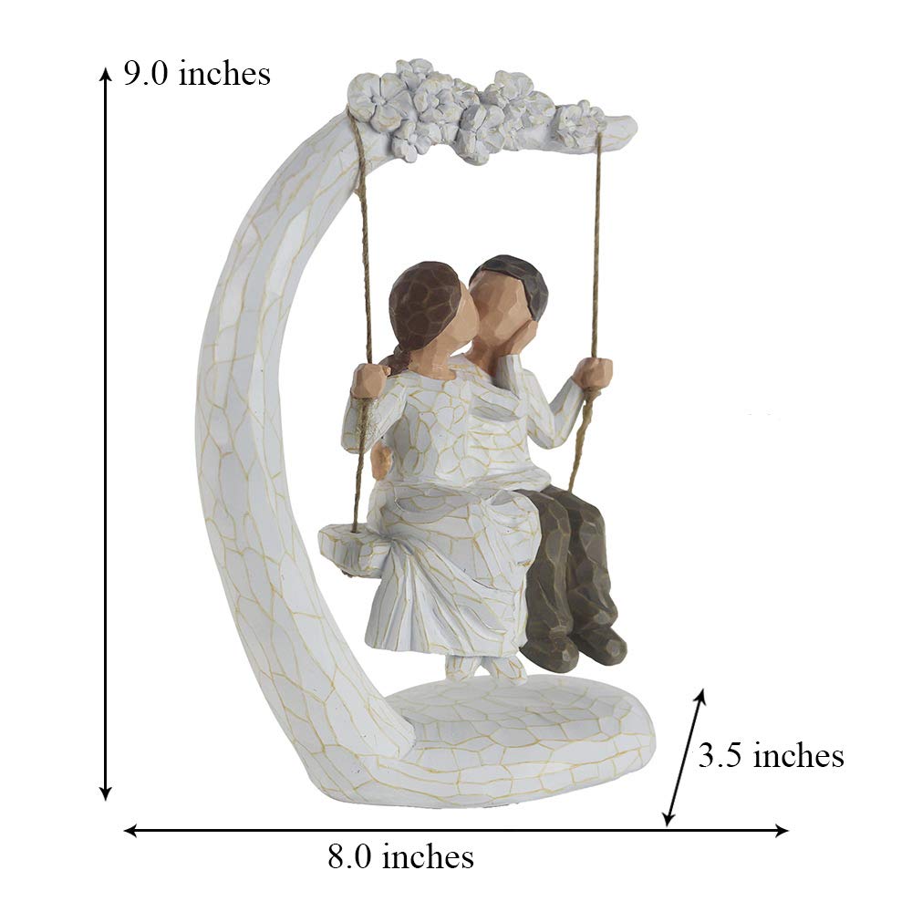 jinhuoba Romantic Gifts Couple Figurines in Love, Big Size Hand Painted Sweet Loving Together Couple Sculpture Statue to Remember Beautiful Moment, Best Gifts for Valentine's Day Anniversary Weddings