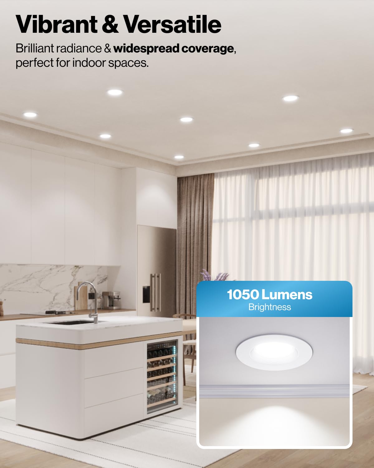Sunco 24 Pack Retrofit LED Recessed Lighting 6 Inch, Downlight Can Lights for Ceiling, 1050 LM, 2700K/3000K/3500K/4000K/5000K, Dimmable, Baffle Trim, 13W=75W, 50000 Lifetime Hours, Damp Rated UL