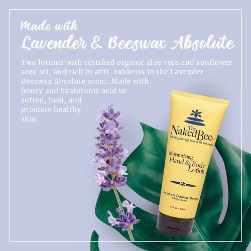 The Naked Bee 2.5oz Vitamin C Facial Moisturizer SPF 30 + Lavender & Beeswax Absolute Hand and Body Lotion 6.7oz + Vitamin C Face & Body Moisturizing Sunscreen SPF 30
