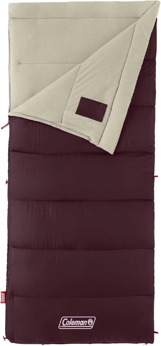 Coleman Autumn Glen 50°F Sleeping Bag, Lightweight Sleeping Bag with No-Snag Zipper & Storage Stuff Sack, Machine Washable...