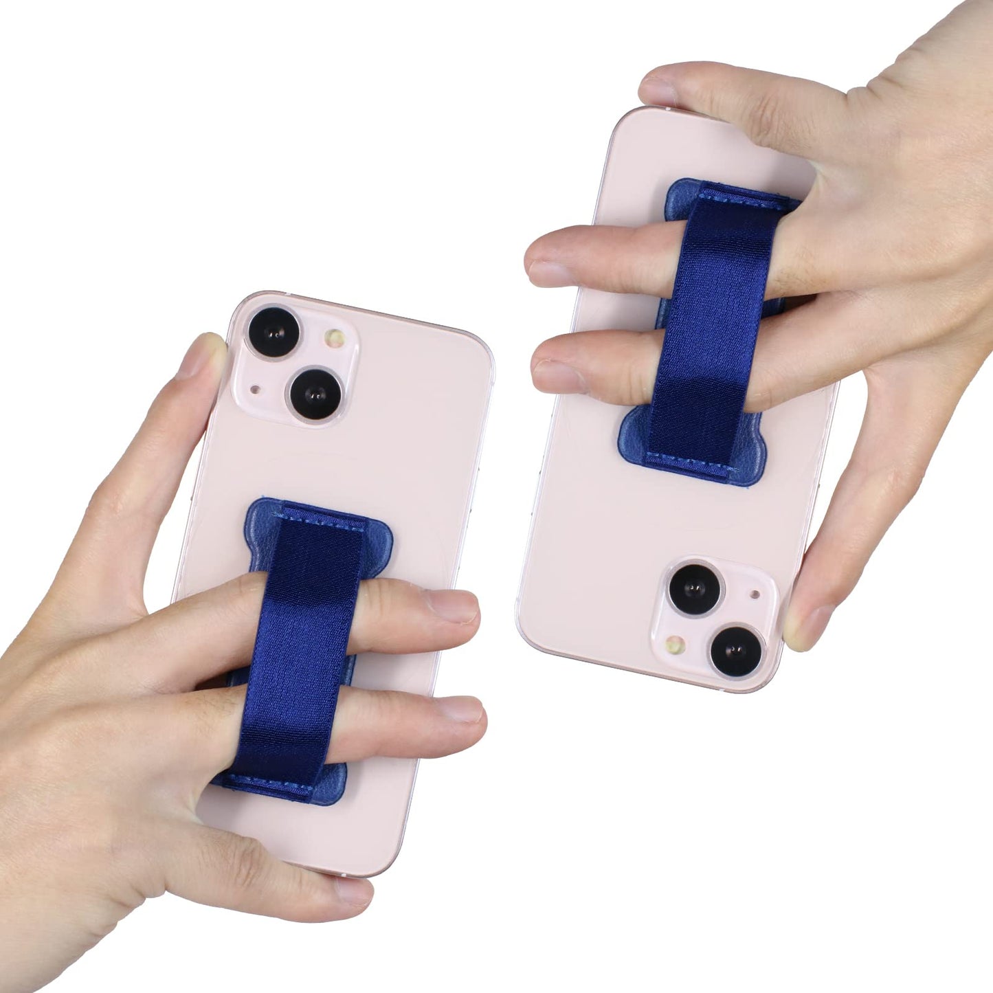 Wuoji Phone Grip Holder For Hand, Universal Finger Strap Phone Holder, Finger Selfie Grip Compatible With Most Smartphones (Blue