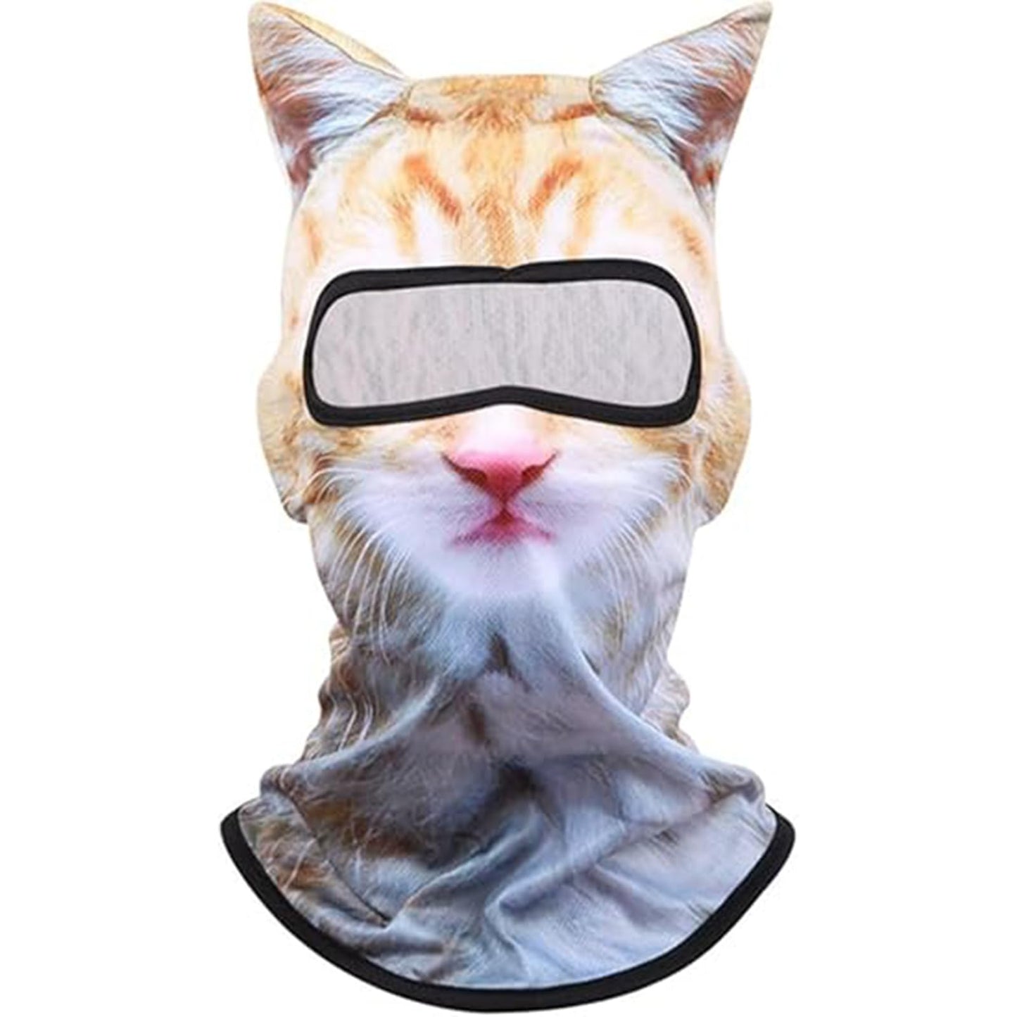 Ski Mask, 3D Cat Ski Mask Balaclava Face Men Women, Cat Mask with Ears, Cute Full Face Shiesty Mask Animal Ski UV Sun Protection Face Mask for Outdoor Hiking Riding Ski Halloween Party Yellow