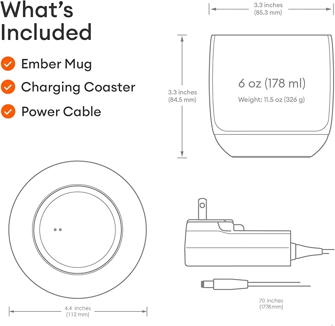 Ember Temperature Control Smart Cup, 6 oz, App-Controlled Heated Coffee Cup, Espresso Mug with 90 Min Battery Life, Copper