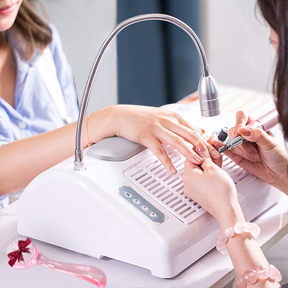 Nail Dust Collector Vacuum Multifunction Nail Art Machine includes 40W Nail Dust Suction, 30000PRM Nail Drill with Bits and Sand
