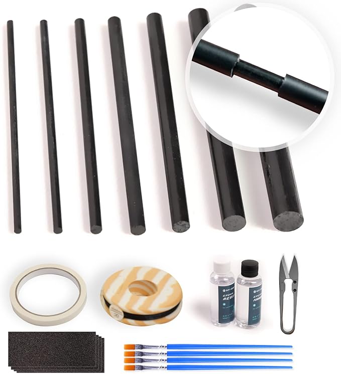 Fishing Rod Repair Kit Complete,Full Supplies with Glue for Freshwater & Saltwater Broken Fishing Pole Repair with Carbon ...
