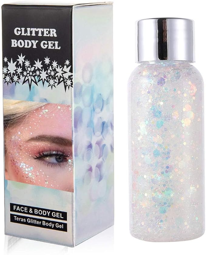 GL-Turelifes Mermaid Sequins Chunky Glitter Liquid Eyeshadow Glitter Body Gel Festival Glitter Cosmetic Face Hair Nails Ma...