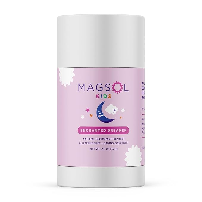 MAGSOL Natural Deodorant for Kids and Teens, Gentle on Skin, Only 4 Ingredients, Aluminum Free, Baking Soda Free, Natural Deodorant for Girls and Boys (Enchanted Dreamer)