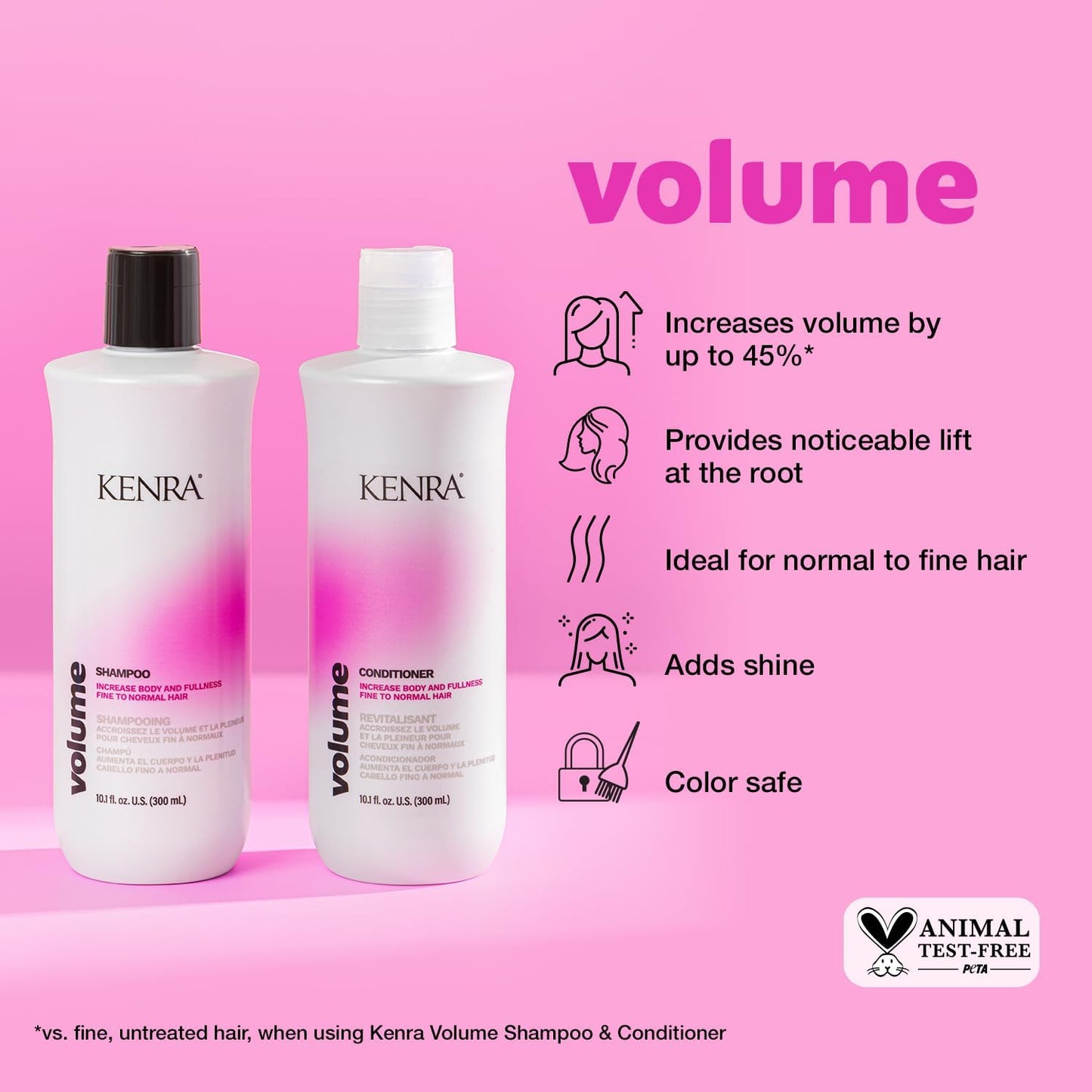 Kenra Professional Volume Shampoo & Conditioner Set | Creates Body, Bounce & Fullness | Increases Volume up to 45% | Adds Shine
